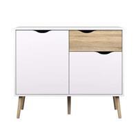 Leen Bakker Dressoir Delta 3-vaks - wit - 81,7x98,6x39 cm