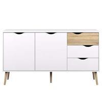 Leen Bakker Dressoir Delta 5-vaks - wit - 81,7x147,1x39 cm