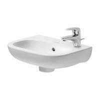 Duravit D-code fontein 36x27 cm met 1 kraangat rechts met overloop, wit