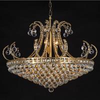 LumiLamp Kroonluchter  Ø 80x60/182 cm  Goudkleurig Ijzer Glas Hanglamp