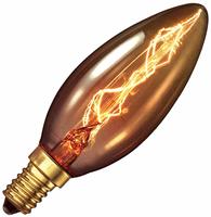 Gloeilampgoedkoop.nl Kooldraadlamp kaars goud 25W kleine fitting E14