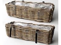 Vanderleeden Balkonbak Rotan Antique Grey 19X46H15CM