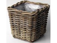 Vanderleeden Bloembak Bak Rotan Antique Grey 18X18H14 cm 