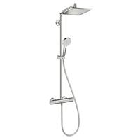 HANSGROHE Brausegarnitur Crometta E Showerpipe 240, mit Thermostat, Kopf- und Handbrause