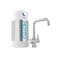 Hotto Quadro kokend water kraan Chroom met combiboiler 8 liter