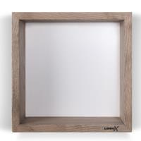 Wooden BoX eiken 30x30 cm met mat witte achterplaat