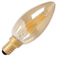 Calex LED volglas Filament Kaarslamp 240V 3,5W 200lm E14 B35, Goud 2100K CRI80 Dimbaar