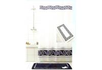 Douchegordijn textiel Ricciolo blauw 180x200cm incl ringen