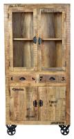 RUSTIC Vitrine Lackiertes Mangoholz Natur