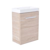 Wiesbaden Fonteinkast Vision met Mineraalmarmer Fontein 40cm Licht Eiken