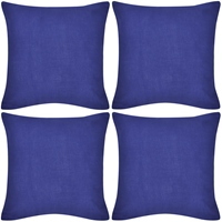 vidaXL 4 blaue Kissenbezüge Baumwolle 40 x 40 cm Blau