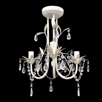 Kristallen kroonluchter met wit elegant design (3 lampen)