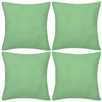 vidaXL 4 apfelgrüne Kissenbezüge Baumwolle 50 x 50 cm Grün