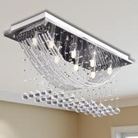 vidaXL Weiße Deckenlampe mit funkelnden Glasperlen 8 x G9 29 cm Silber