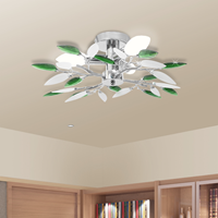 VIDAXL Deckenleuchte Weiße & Grüne Acrylglas-blätter 3 Ã E14-lampen
