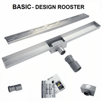 Wiesbaden RVS Douchegoot BASIC met uitneembaar sifon STANDAARD ROOSTER (alle maten)