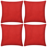 vidaXL 4 rote Kissenbezüge Baumwolle 80 x 80 cm Rot