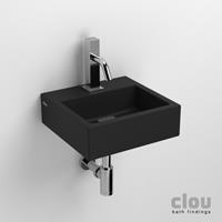 Clou Flush 1 toiletfontein met kraangat mat zwart keramiek