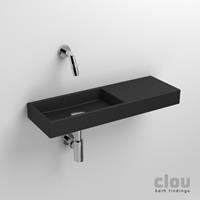 Clou Mini Wash Me fontein 56cm, zonder kraangat - rechts - mat zwart keramiek
