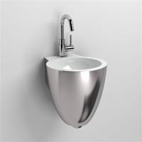 Clou Flush 6 toiletfontein met kraangat platina/wit keramiek