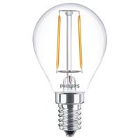 Philips kogellamp LED filament helder 2W (vervangt 25W) kleine fitting E14