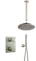 Mueller Cross inbouw regendouche met plafond arm en hoofddouche 20cm RVS look