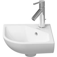 Me by Starck - Eck-Handwaschbecken 435x380 mm, mit 1 Hahnloch, mit WonderGliss, Alpinweiß 07224300001 - Duravit