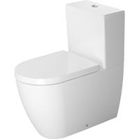 duravit Me by Starck Stand-WC Kombination, Tiefspüler, mit HygieneGlaze, Befestigung inklusiv, für aufgesetzten Spülkasten, 4,5 l, 370 x 650mm - 2170092000