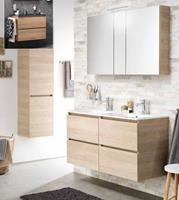tiger Loft badkamermeubel 120cm naturel eiken met witte wastafel