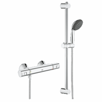 Grohe Precision Start renovatieset met douchekraan thermostatisch met koppelingen met glijstangset chroom 34597000