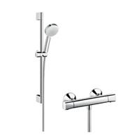 Hansgrohe Crometta 100 vario glijstangset 65 cm. met ecostat wit-chroom