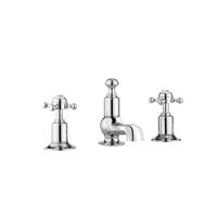 Crosswater Belgravia Wastafelkraan - 3 gats - warm/koud - kruisgreep - chroom BL130DPC