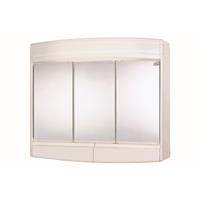 Differnz Spiegelkast  Topas Eco met 3 Deuren en Verlichting 53x60x18 cm Wit