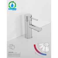 Saniclass Brauer wastafelkraan Round ColdStart laag chroom