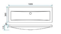 Wiesbaden Flag Wastafel 100 x 36 cm Zonder Kraangat Wit