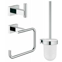 Grohe Essentials Cube accessoireset 3-in-1 (haak, borstelhouder, rolhouder/klep) chroom