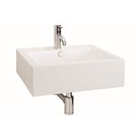 Fonteinset Differnz Rhea Rechthoek 52x40.5x15.5cm Keramiek Wit Chroom Toiletkraan Sifon Plug