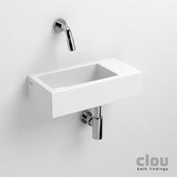 Douche Concurrent Fontein Clou Flush 3 Rechthoek 36x18x9cm Keramiek Wit 0 Kraangaten Rechts