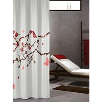 Sealskin douchegordijn Blossom 100% polyester rood print 180x200 cm