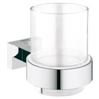 Grohe Essentials Cube glas met houder, chroom