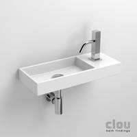 Douche Concurrent Fontein Clou Mini Wash Me Rechthoek 45x19x6cm Keramiek Wit 1 Kraangat Rechts