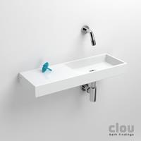 Clou Mini Wash Me fontein 56cm zonder kraangat, plateau - links - keramiek