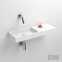 Clou Mini Wash Me fontein 56cm, zonder kraangat - rechts - wit keramiek
