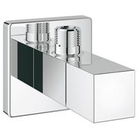 Grohe Eurocube hoekstopkraan chroom. glans haaks afsluitmechanisme bovendeel niet keramisch