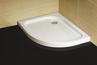 Badstuber Round douchebak kwartrond 90x70x12,5cm links