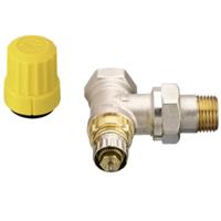 Danfoss RA-N thermostatische radiatorkraan haaks, kort, 3/8"binnendraad x 3/8"bu, vernikkeld