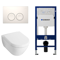 Villeroy & Boch Subway 2.0 toiletset met luxe zitting, UP100 reservoir en Delta 21 Wit Knop SW8424