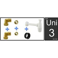 Wiesbaden Saniville Uni-3 fontein/wastafel aansluitset + PVC sifon