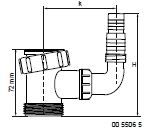 Wiesbaden 5506 T-stuk tbv was-& afwas. + haakse slangtule