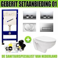 Geberit UP100 Toiletset set01 Boss & Wessing Basic Smart met Delta drukplaat